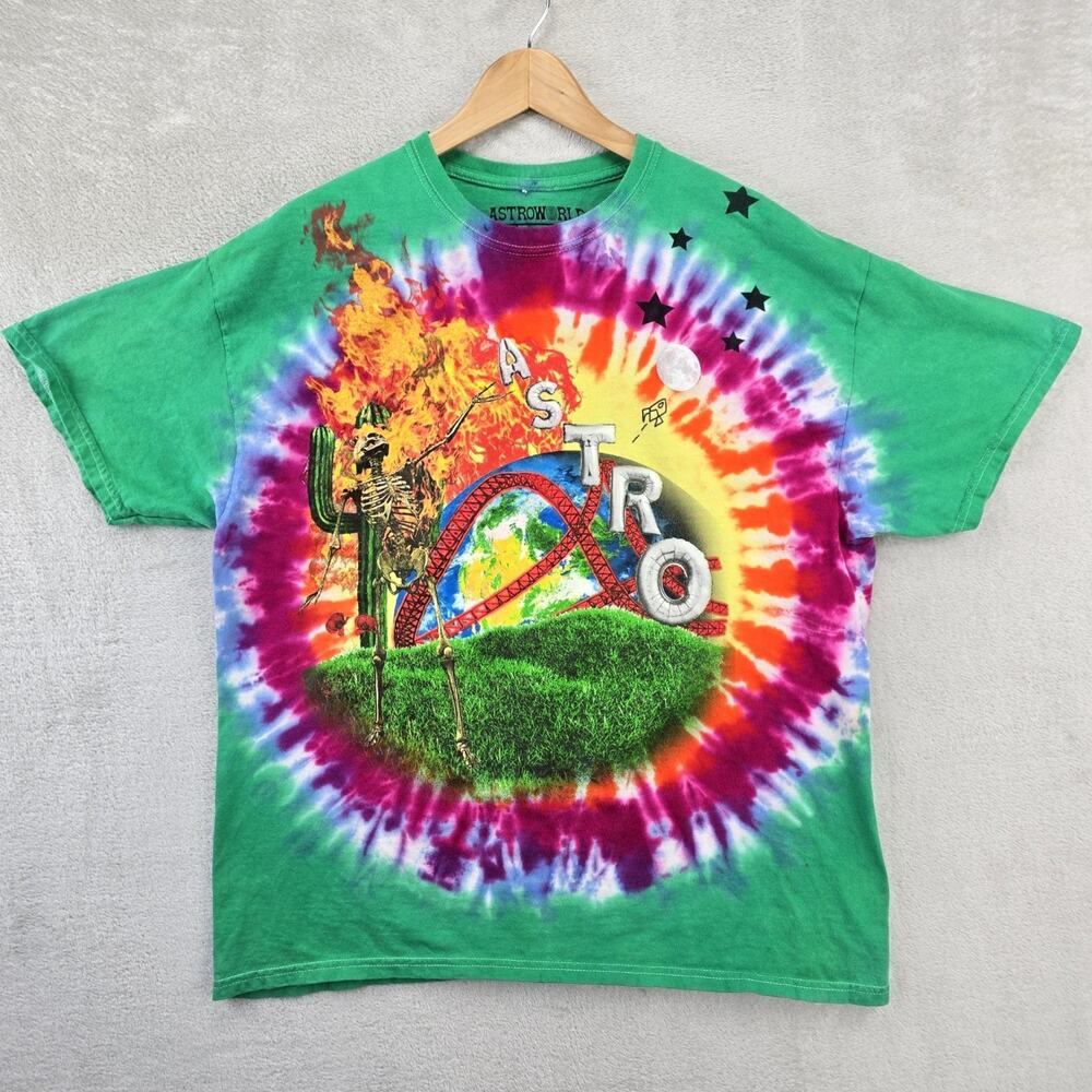 Travis Scott Astroworld Tie Dye T-Shirt Mens XL Wish You Were Here